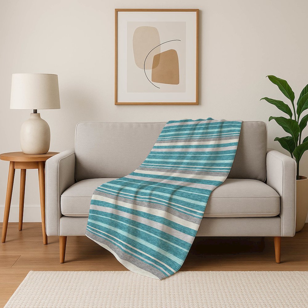 Premium Machine Washable ASB879 Teal 50" x 70" Sherpa Throw Blanket. Picture 5