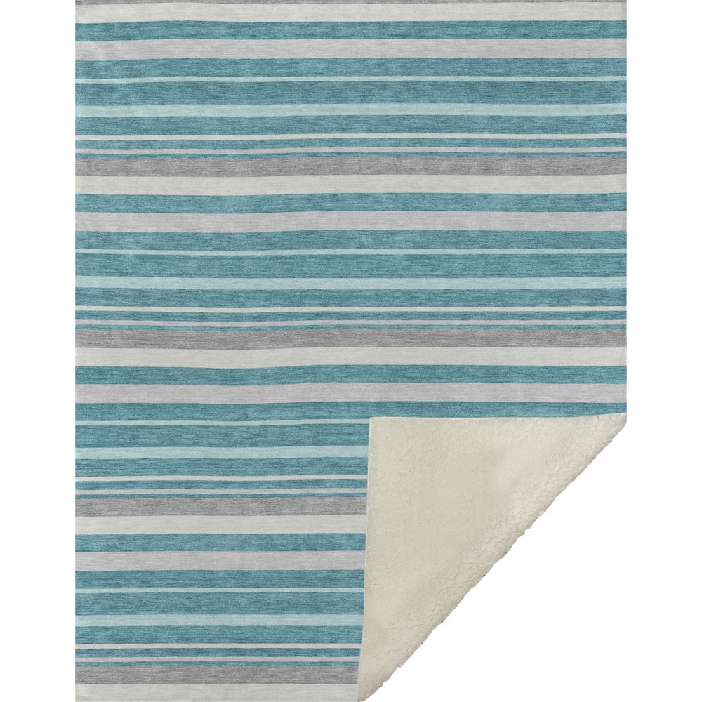 Premium Machine Washable ASB879 Teal 50" x 70" Sherpa Throw Blanket. Picture 1