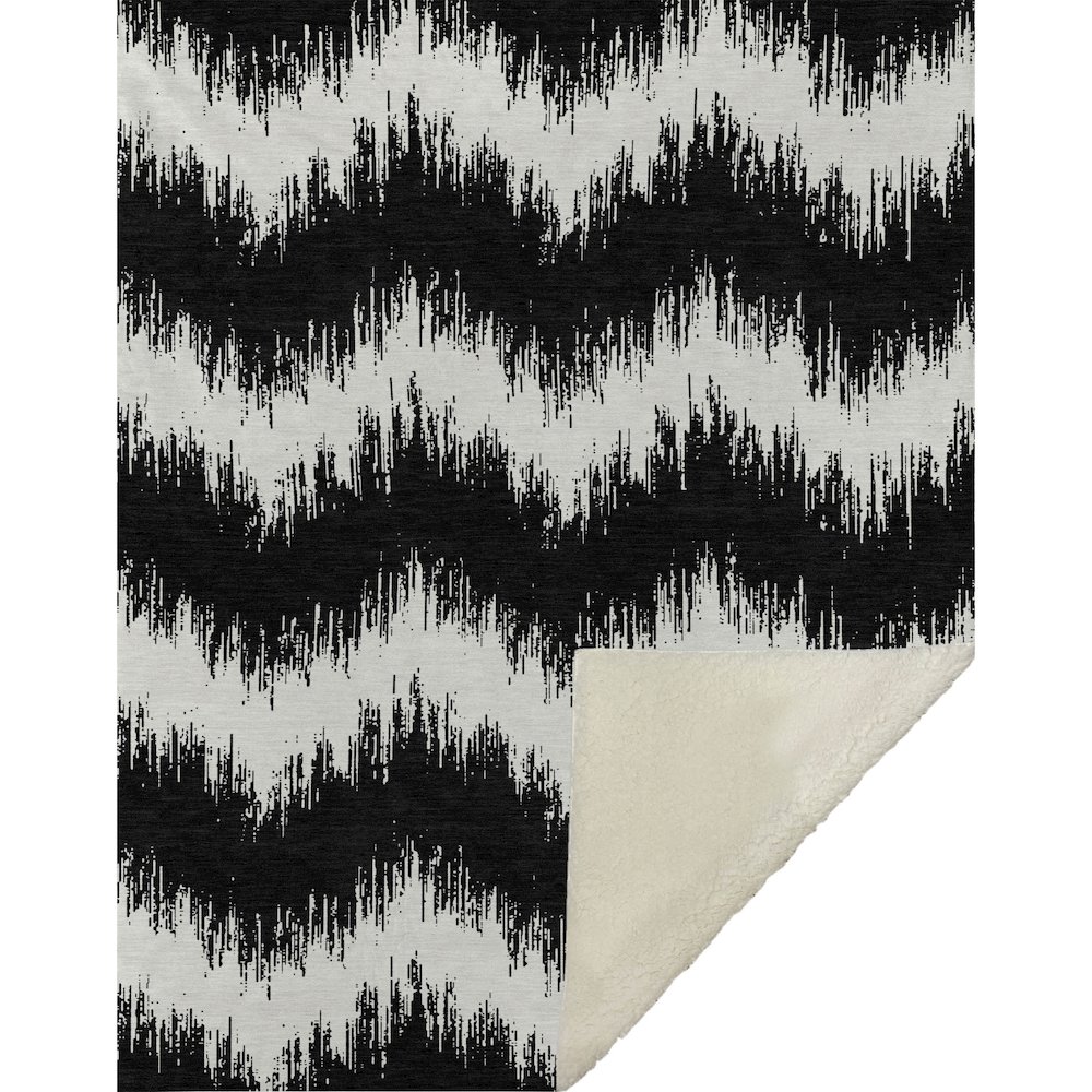 Premium Machine Washable ASB880 Black 50" x 70" Sherpa Throw Blanket. Picture 1