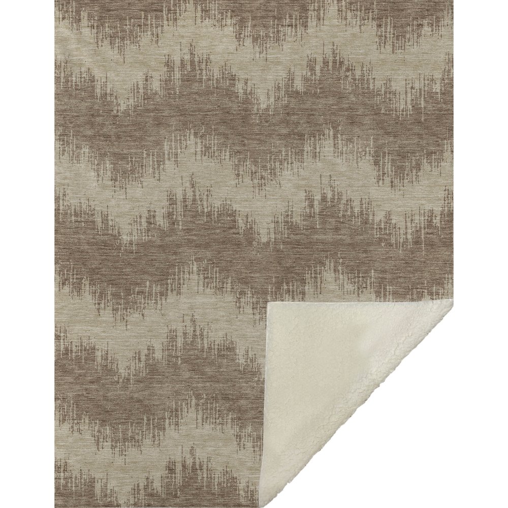 Premium Machine Washable ASB880 Brown 50" x 70" Sherpa Throw Blanket. Picture 1