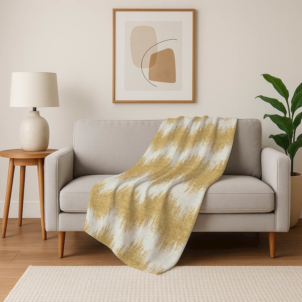 Premium Machine Washable ASB880 Gold 50" x 70" Sherpa Throw Blanket. Picture 5