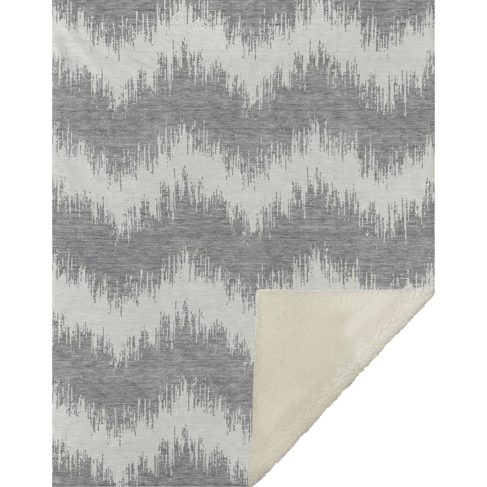 Premium Machine Washable ASB880 Gray 50" x 70" Sherpa Throw Blanket. Picture 1