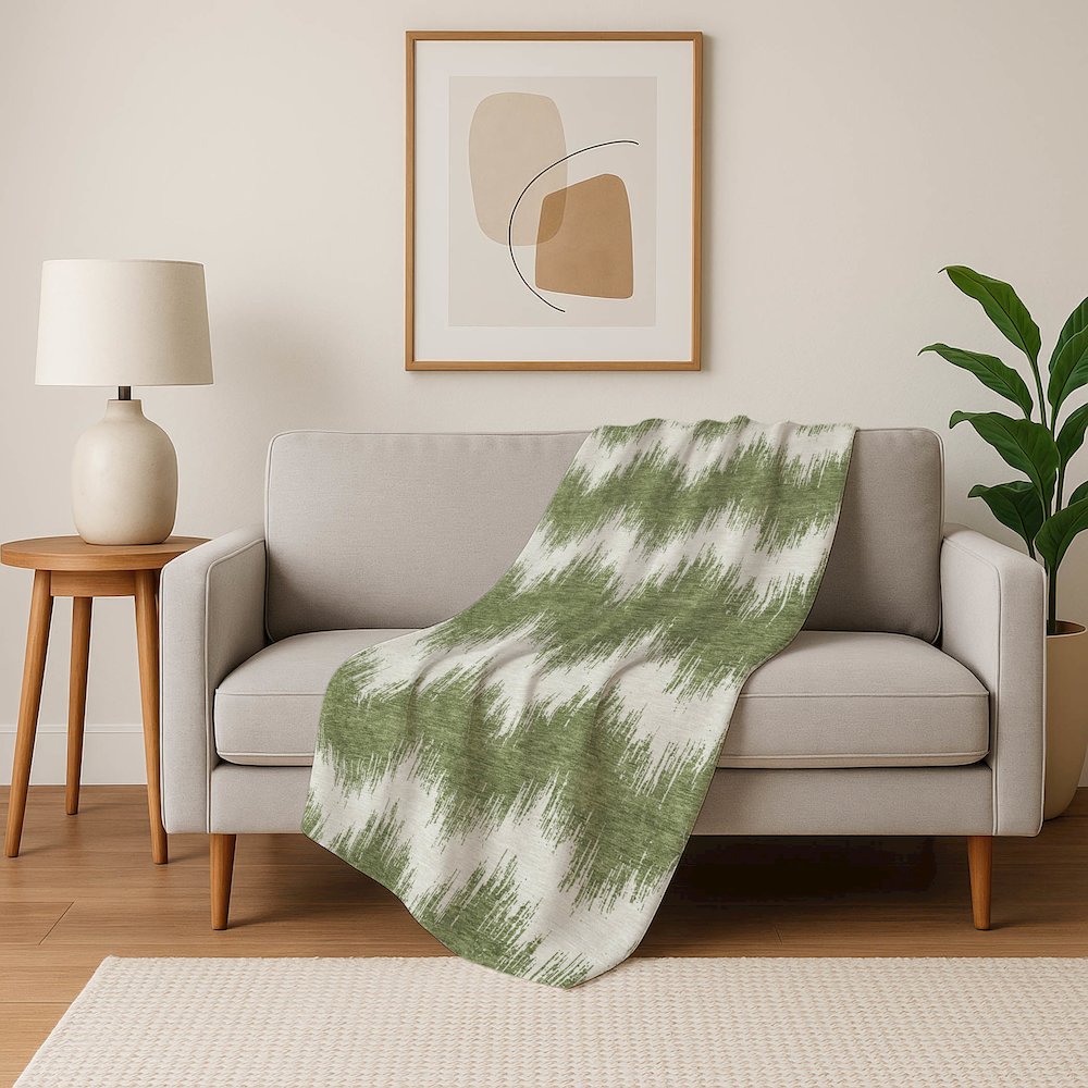 Premium Machine Washable ASB880 Green 50" x 70" Sherpa Throw Blanket. Picture 5