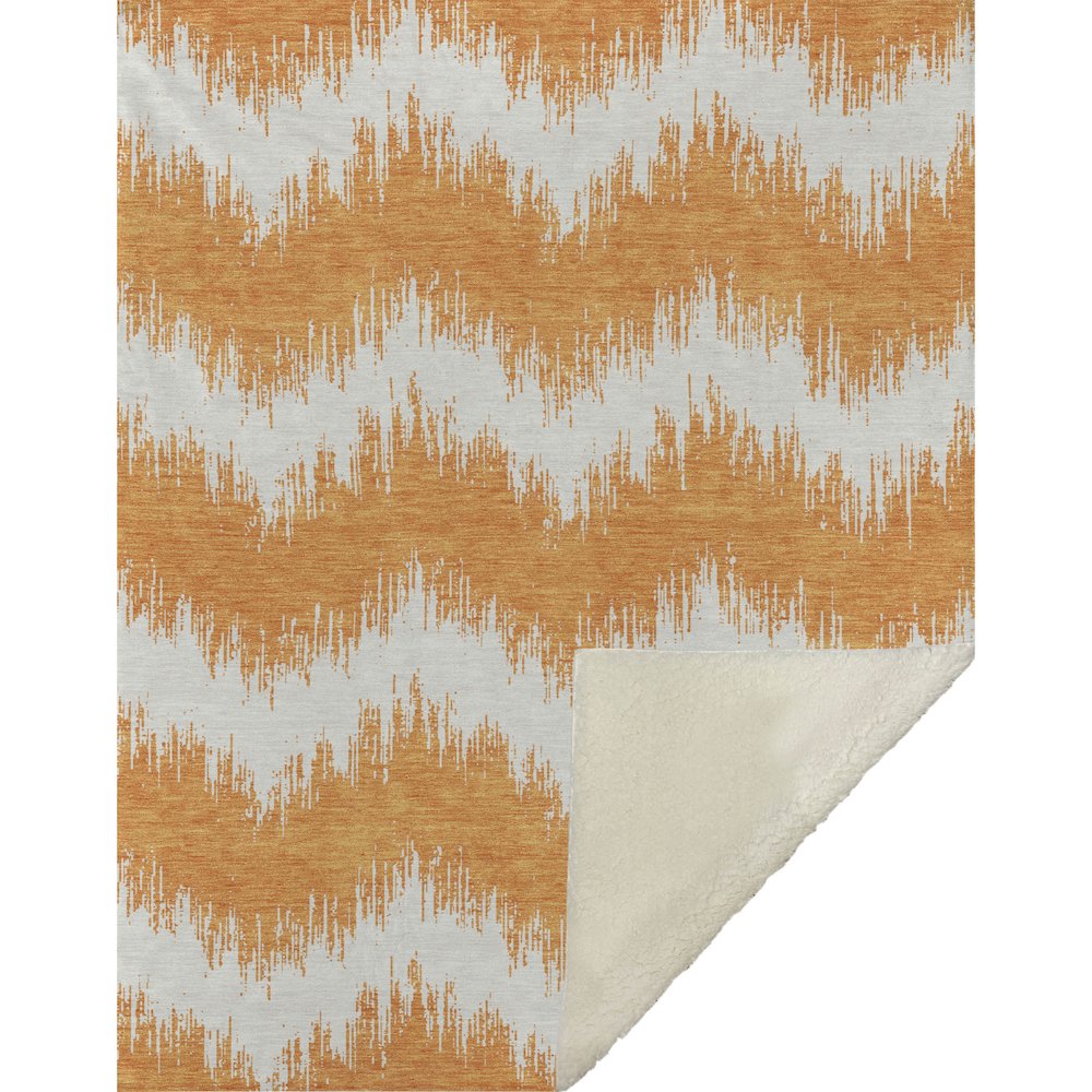 Premium Machine Washable ASB880 Orange 50" x 70" Sherpa Throw Blanket. Picture 1