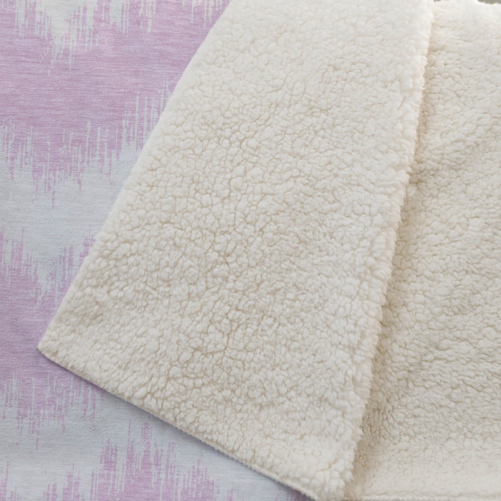 Premium Machine Washable ASB880 Pink 50" x 70" Sherpa Throw Blanket. Picture 2