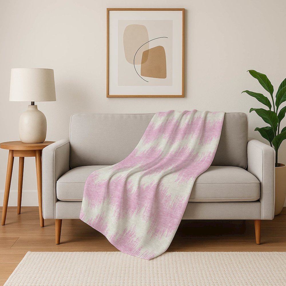 Premium Machine Washable ASB880 Pink 50" x 70" Sherpa Throw Blanket. Picture 5