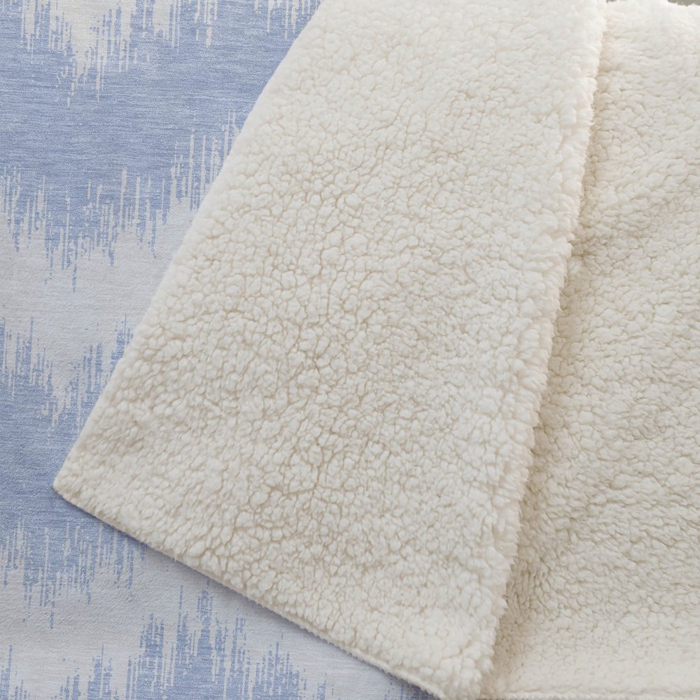 Premium Machine Washable ASB880 Sky 50" x 70" Sherpa Throw Blanket. Picture 2
