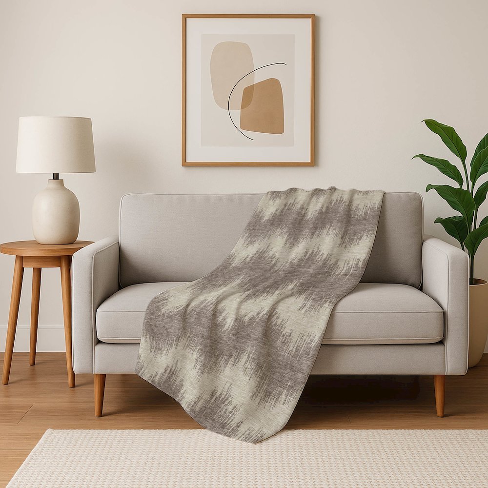 Premium Machine Washable ASB880 Taupe 50" x 70" Sherpa Throw Blanket. Picture 5