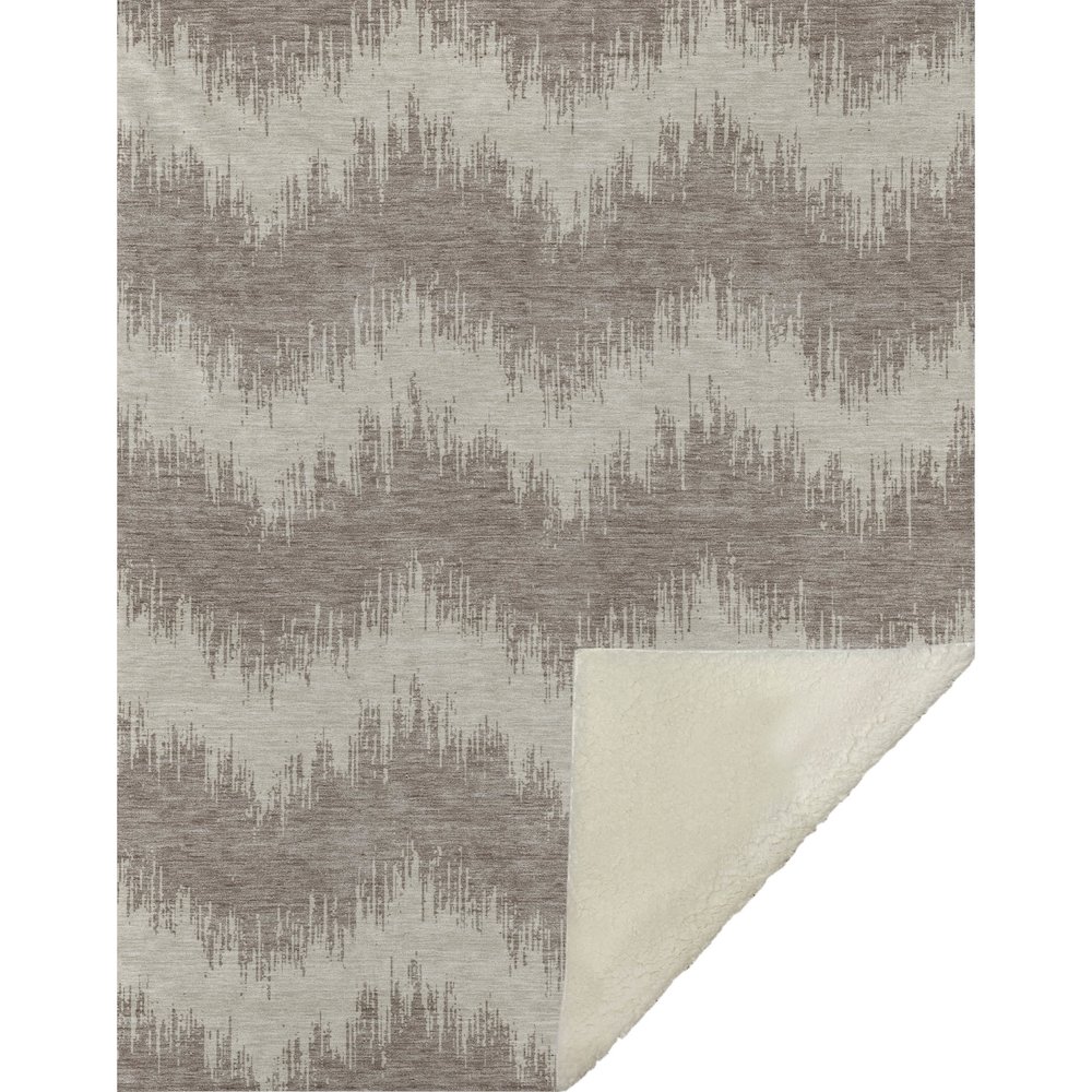 Premium Machine Washable ASB880 Taupe 50" x 70" Sherpa Throw Blanket. Picture 1