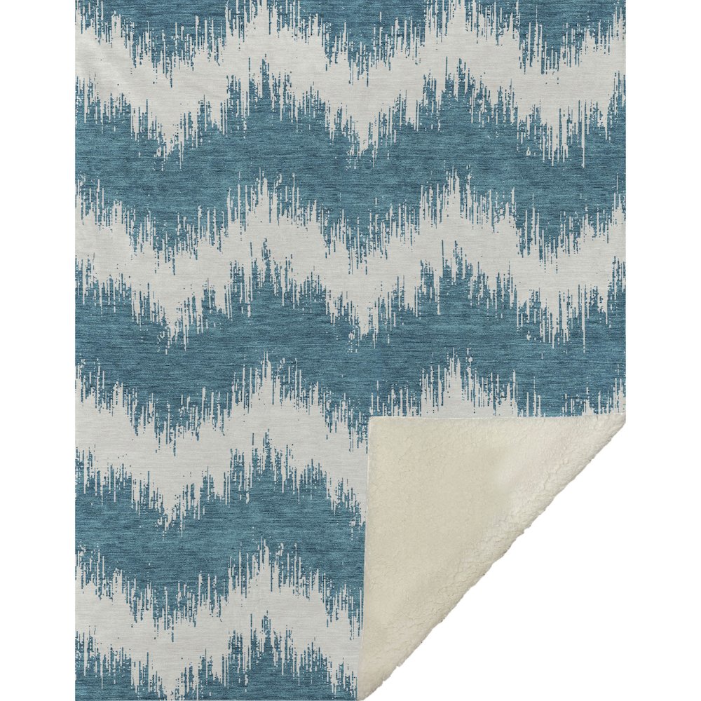 Premium Machine Washable ASB880 Teal 50" x 70" Sherpa Throw Blanket. Picture 1