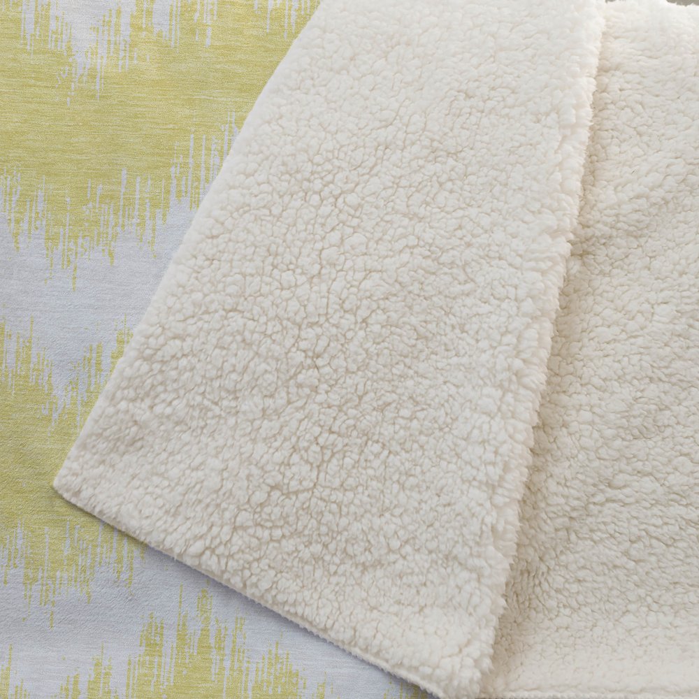 Premium Machine Washable ASB880 Yellow 50" x 70" Sherpa Throw Blanket. Picture 2