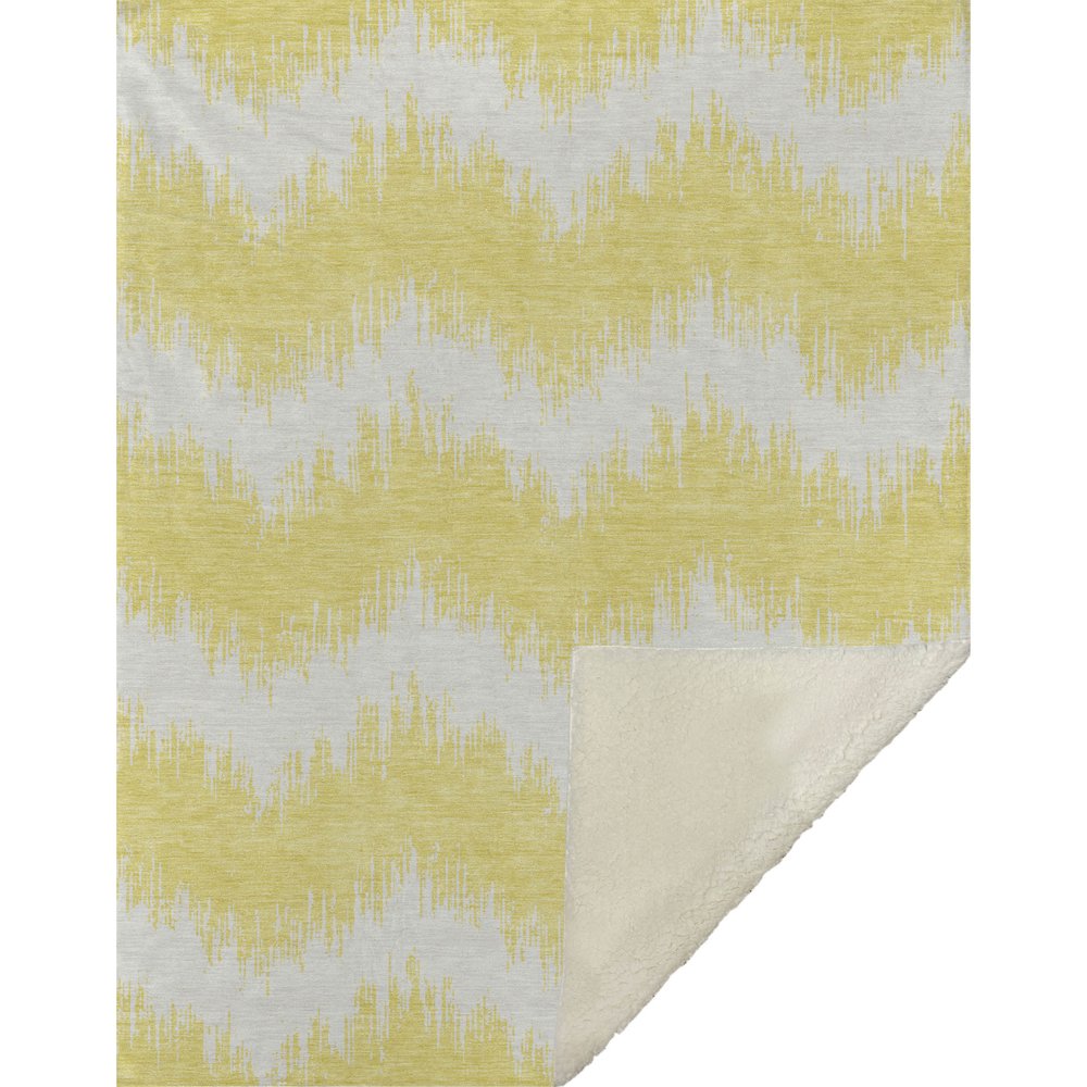 Premium Machine Washable ASB880 Yellow 50" x 70" Sherpa Throw Blanket. Picture 1