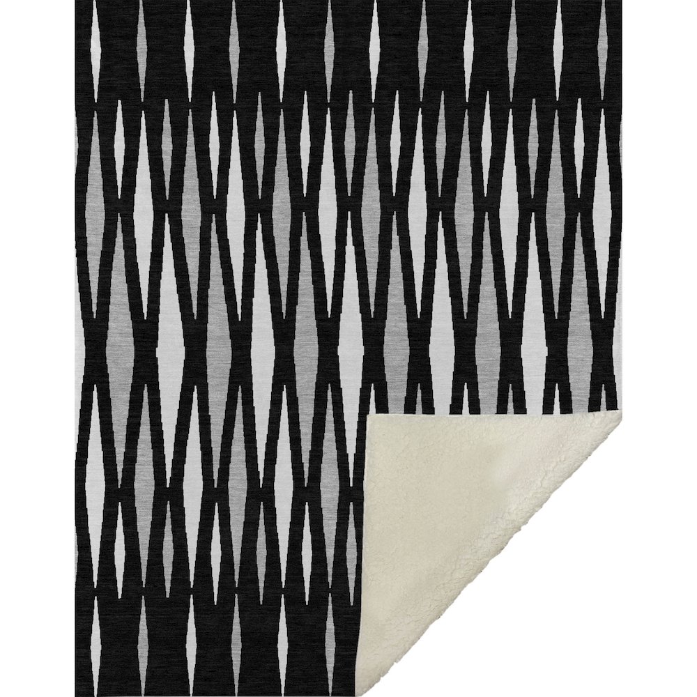Premium Machine Washable ASB881 Black 50" x 70" Sherpa Throw Blanket. Picture 1