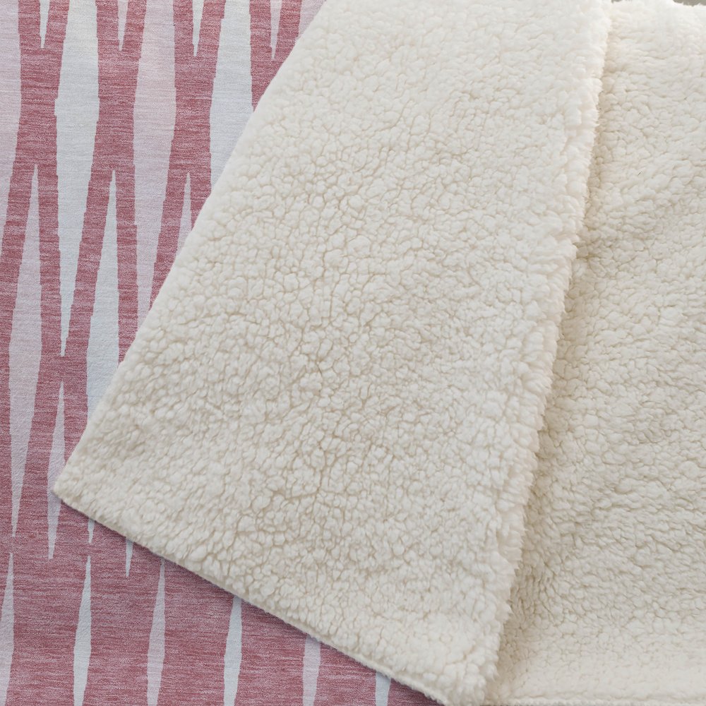 Premium Machine Washable ASB881 Blush 50" x 70" Sherpa Throw Blanket. Picture 2