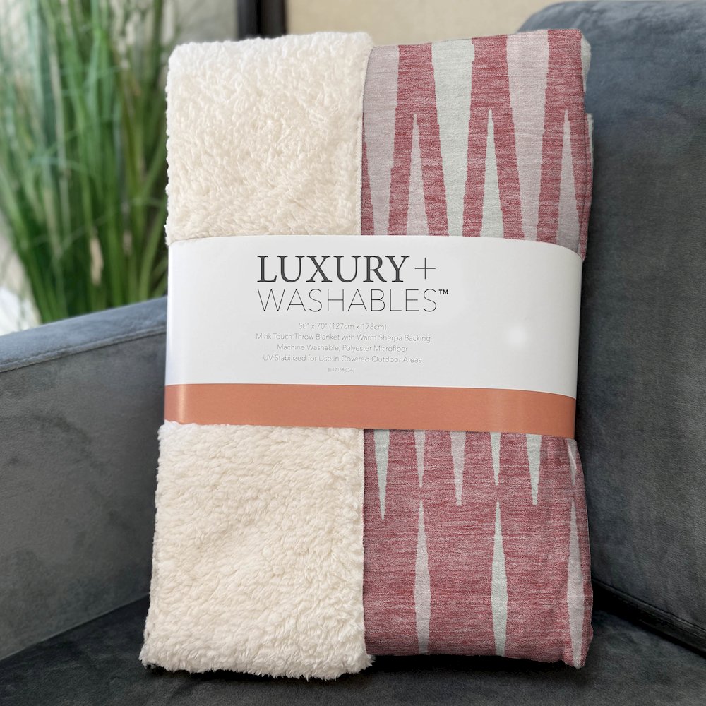 Premium Machine Washable ASB881 Blush 50" x 70" Sherpa Throw Blanket. Picture 3