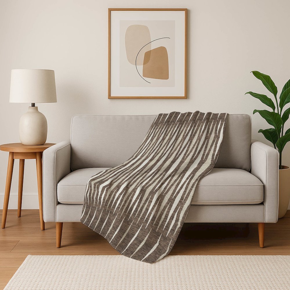 Premium Machine Washable ASB881 Brown 50" x 70" Sherpa Throw Blanket. Picture 5