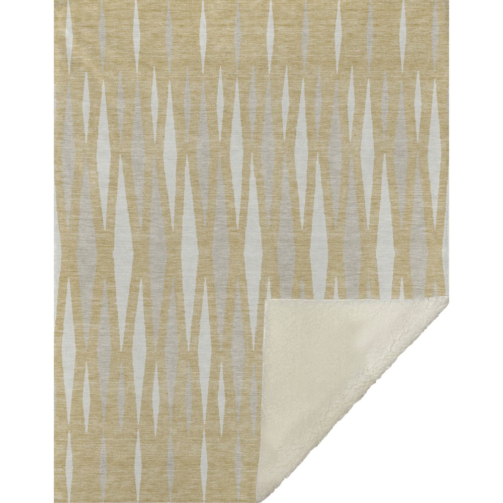 Premium Machine Washable ASB881 Gold 50" x 70" Sherpa Throw Blanket. Picture 1