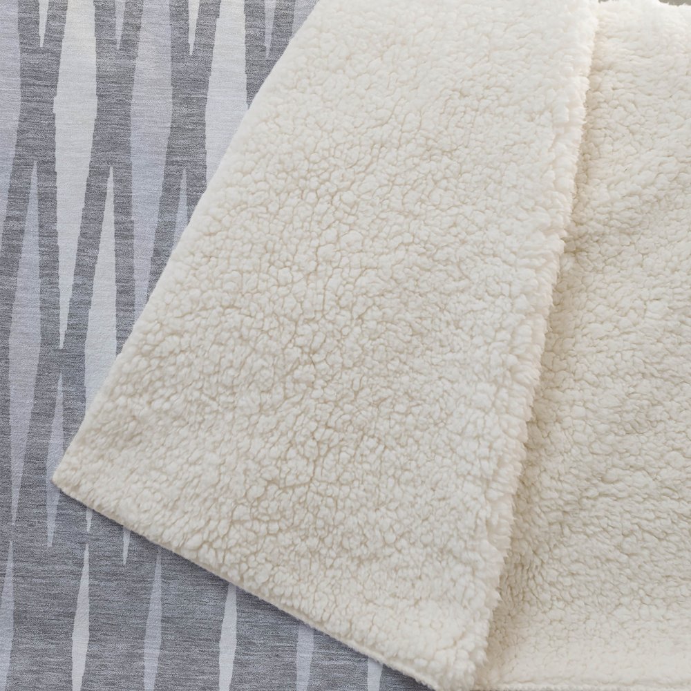Premium Machine Washable ASB881 Gray 50" x 70" Sherpa Throw Blanket. Picture 2