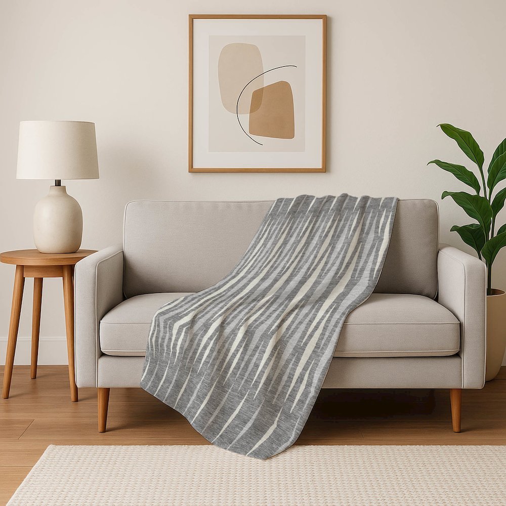 Premium Machine Washable ASB881 Gray 50" x 70" Sherpa Throw Blanket. Picture 5
