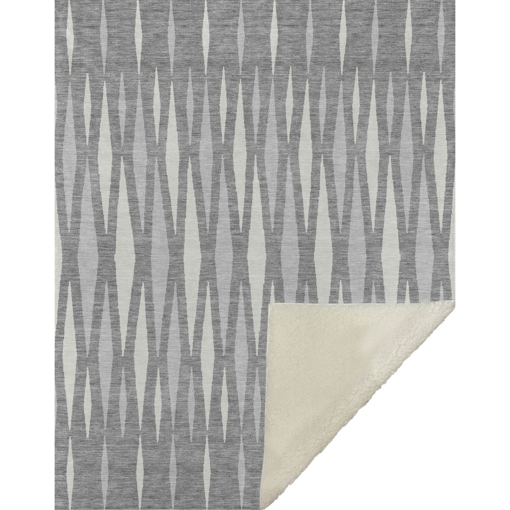 Premium Machine Washable ASB881 Gray 50" x 70" Sherpa Throw Blanket. Picture 1