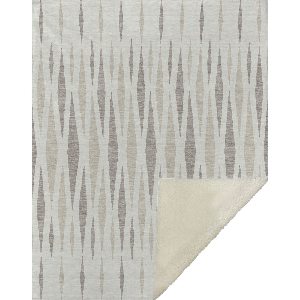Premium Machine Washable ASB881 Ivory 50" x 70" Sherpa Throw Blanket. Picture 1