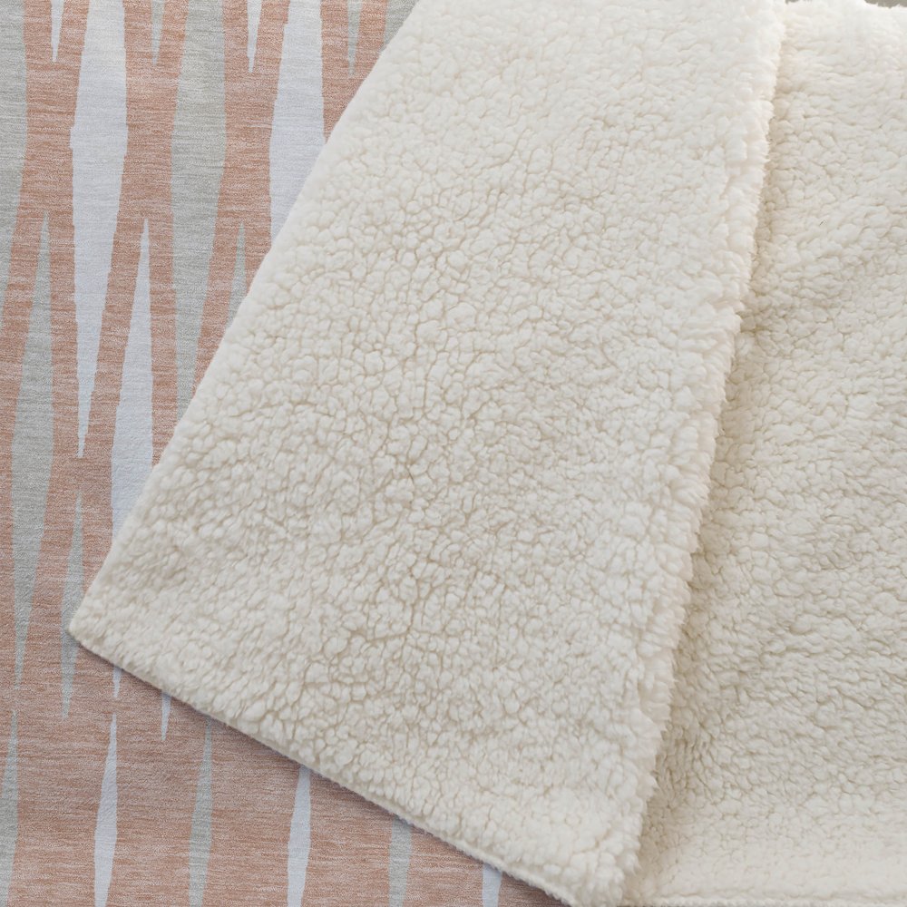 Premium Machine Washable ASB881 Salmon 50" x 70" Sherpa Throw Blanket. Picture 2