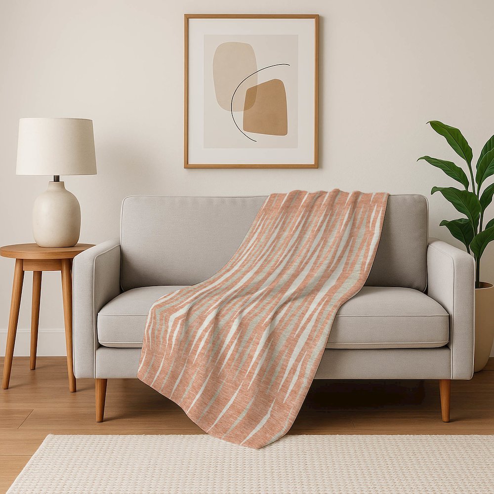 Premium Machine Washable ASB881 Salmon 50" x 70" Sherpa Throw Blanket. Picture 5