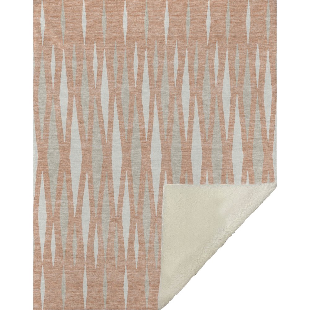 Premium Machine Washable ASB881 Salmon 50" x 70" Sherpa Throw Blanket. Picture 1