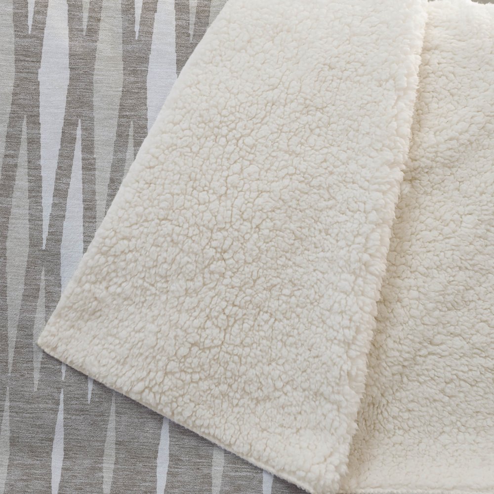 Premium Machine Washable ASB881 Taupe 50" x 70" Sherpa Throw Blanket. Picture 2