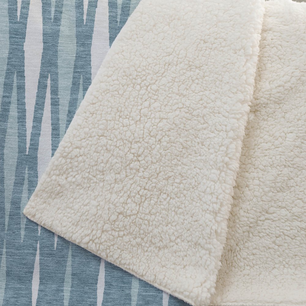 Premium Machine Washable ASB881 Teal 50" x 70" Sherpa Throw Blanket. Picture 2