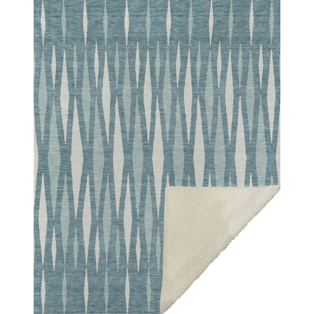 Premium Machine Washable ASB881 Teal 50" x 70" Sherpa Throw Blanket. Picture 1