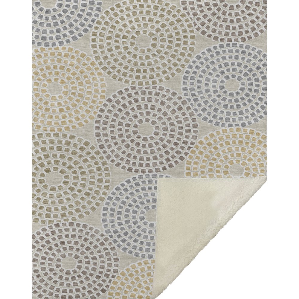 Premium Machine Washable ASB882 Beige 50" x 70" Sherpa Throw Blanket. Picture 1