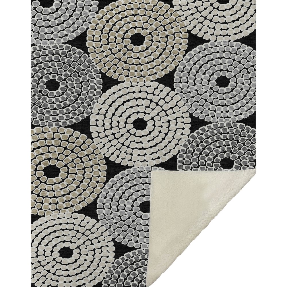 Premium Machine Washable ASB882 Black 50" x 70" Sherpa Throw Blanket. Picture 1