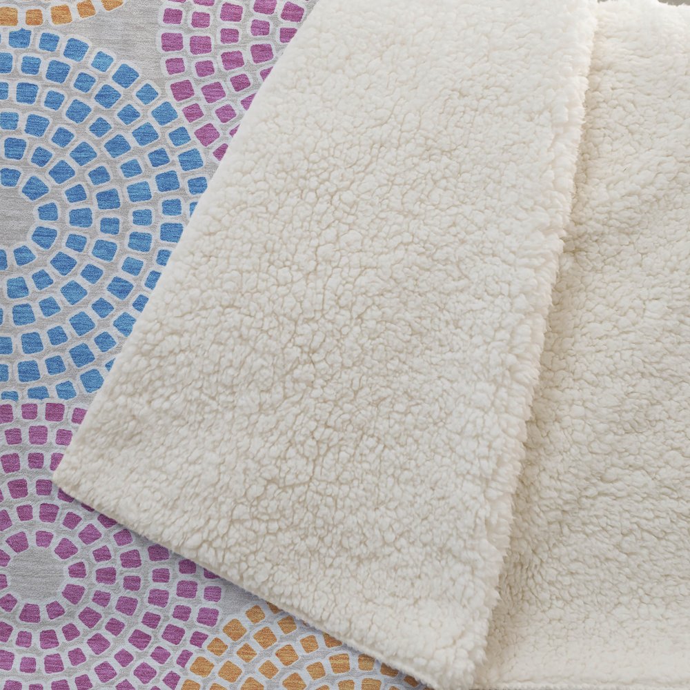 Premium Machine Washable ASB882 Cream 50" x 70" Sherpa Throw Blanket. Picture 2