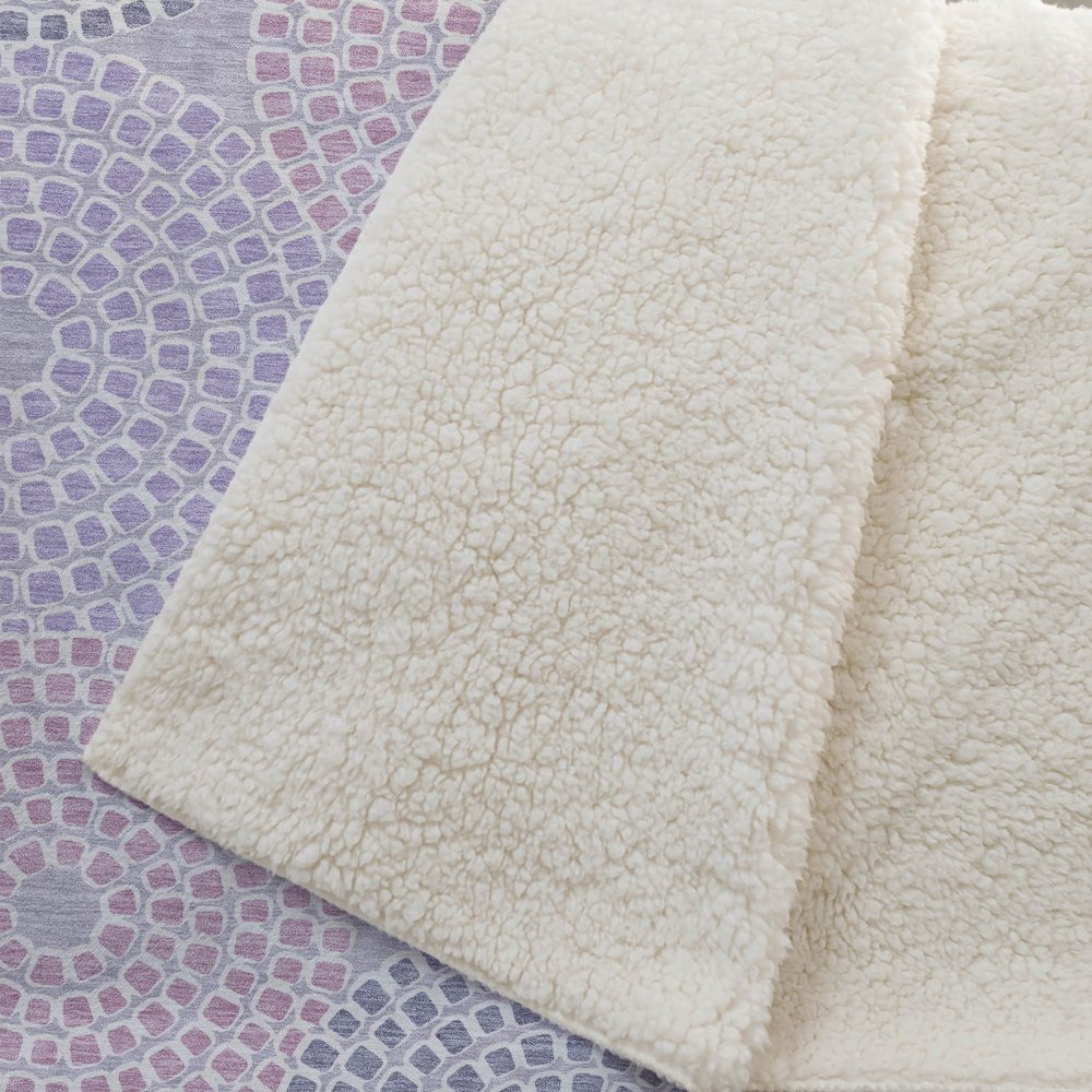 Premium Machine Washable ASB882 Lavender 50" x 70" Sherpa Throw Blanket. Picture 2