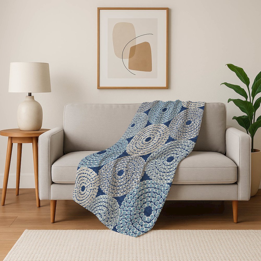 Premium Machine Washable ASB882 Navy 50" x 70" Sherpa Throw Blanket. Picture 5