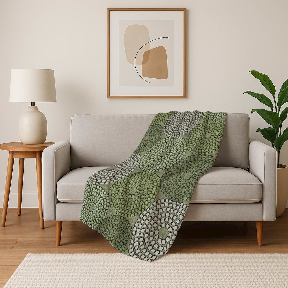 Premium Machine Washable ASB882 Olive 50" x 70" Sherpa Throw Blanket. Picture 5