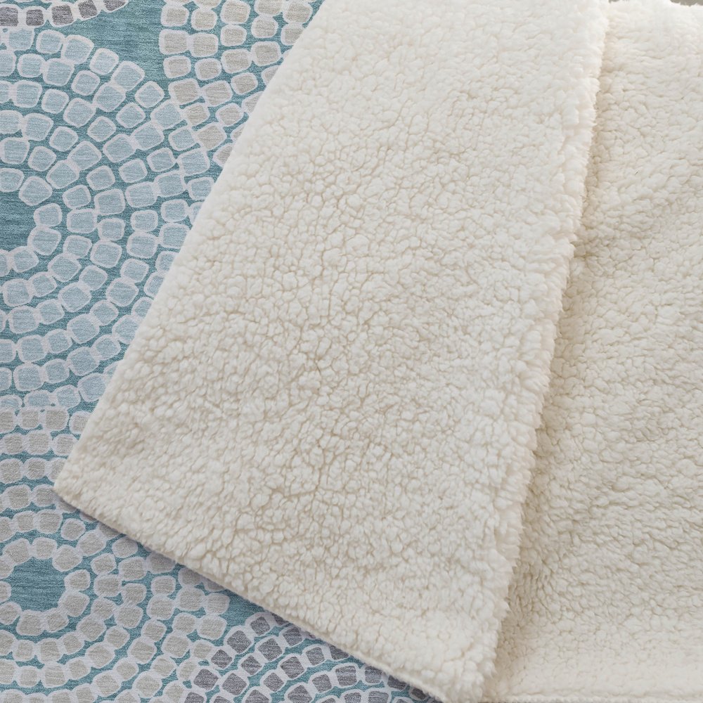 Premium Machine Washable ASB882 Teal 50" x 70" Sherpa Throw Blanket. Picture 2