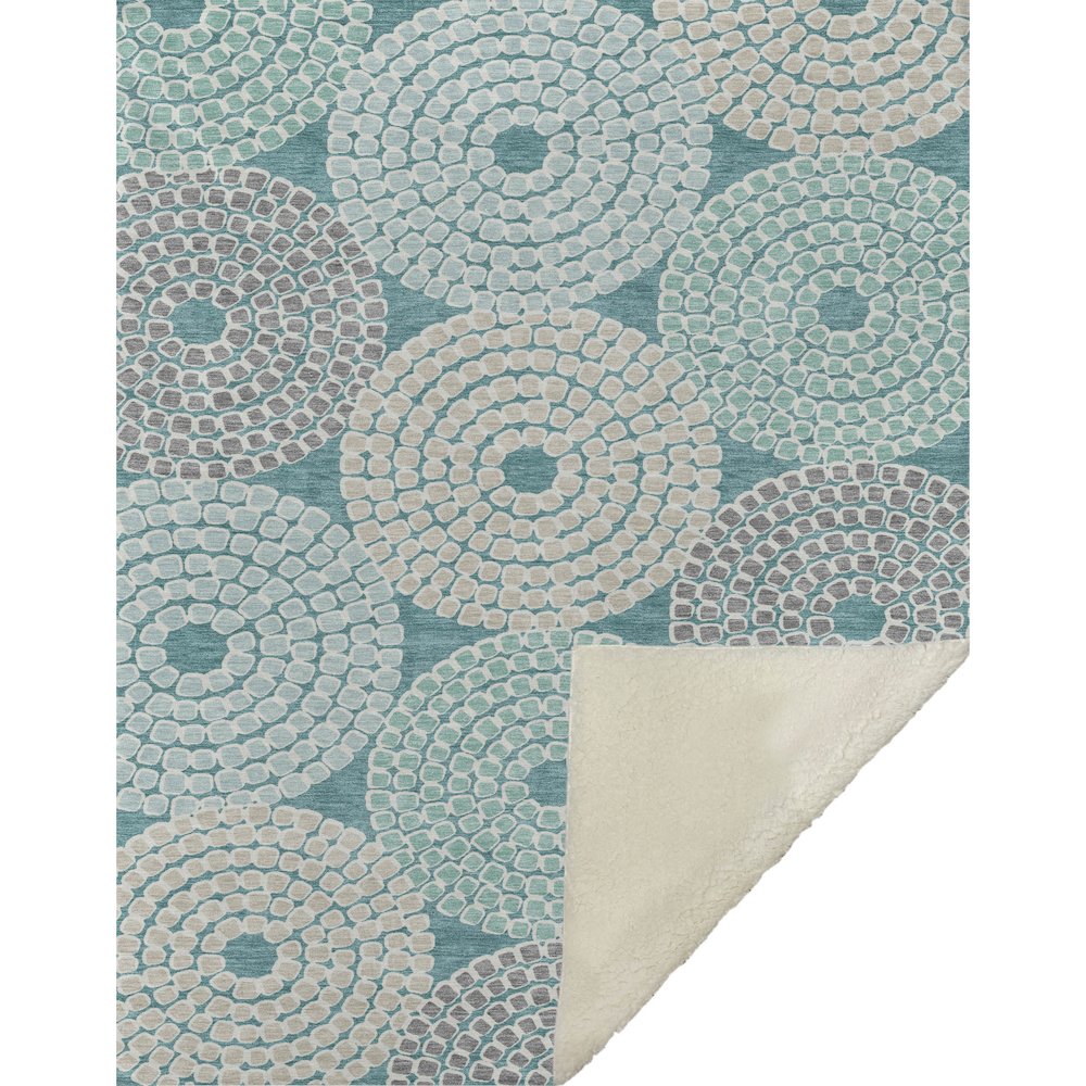 Premium Machine Washable ASB882 Teal 50" x 70" Sherpa Throw Blanket. Picture 1