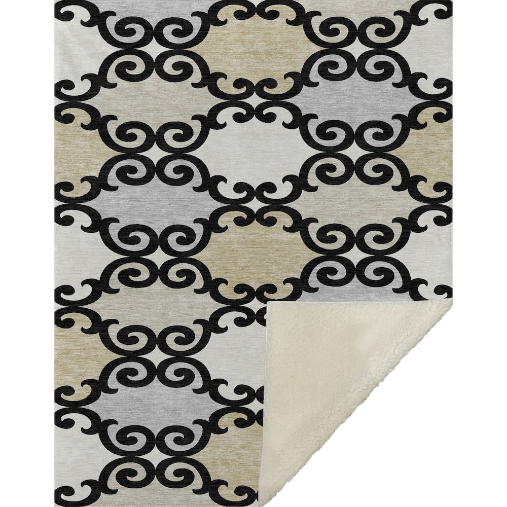 Premium Machine Washable ASB883 Black 50" x 70" Sherpa Throw Blanket. Picture 1