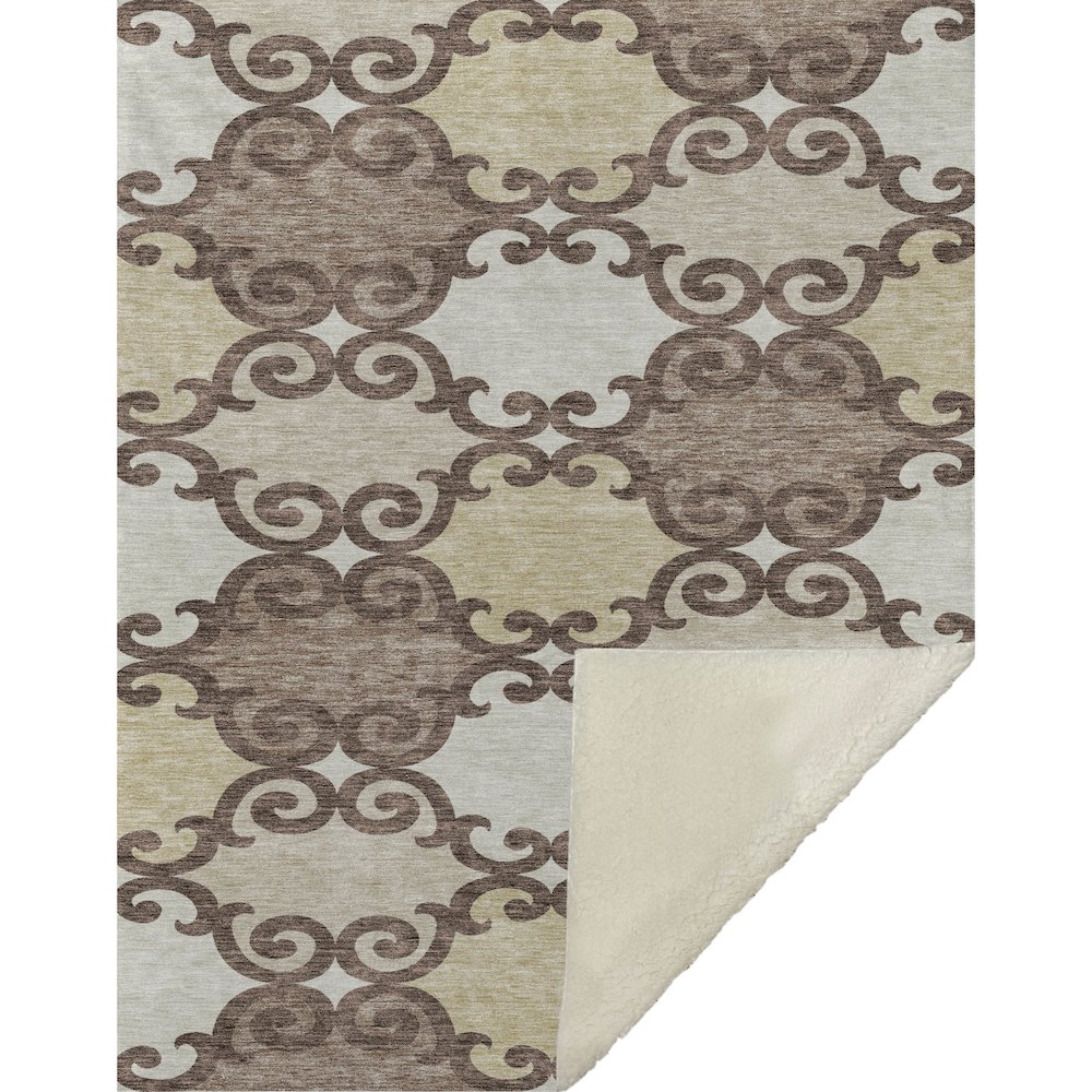 Premium Machine Washable ASB883 Brown 50" x 70" Sherpa Throw Blanket. Picture 1