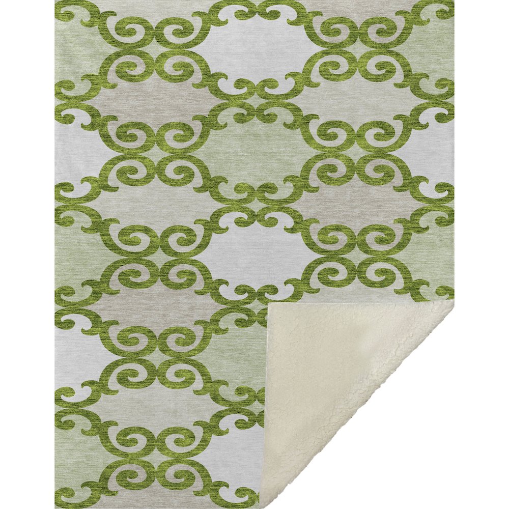 Premium Machine Washable ASB883 Lime 50" x 70" Sherpa Throw Blanket. Picture 1