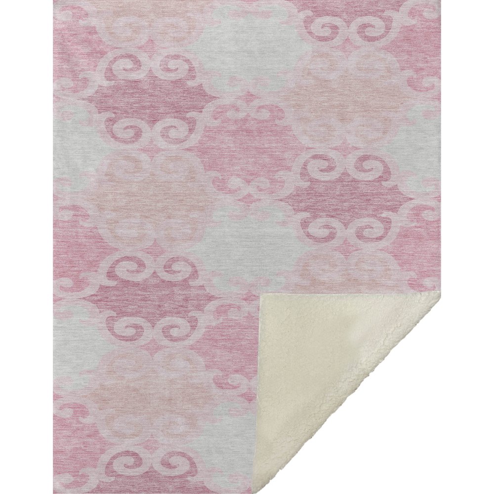 Premium Machine Washable ASB883 Pink 50" x 70" Sherpa Throw Blanket. Picture 1