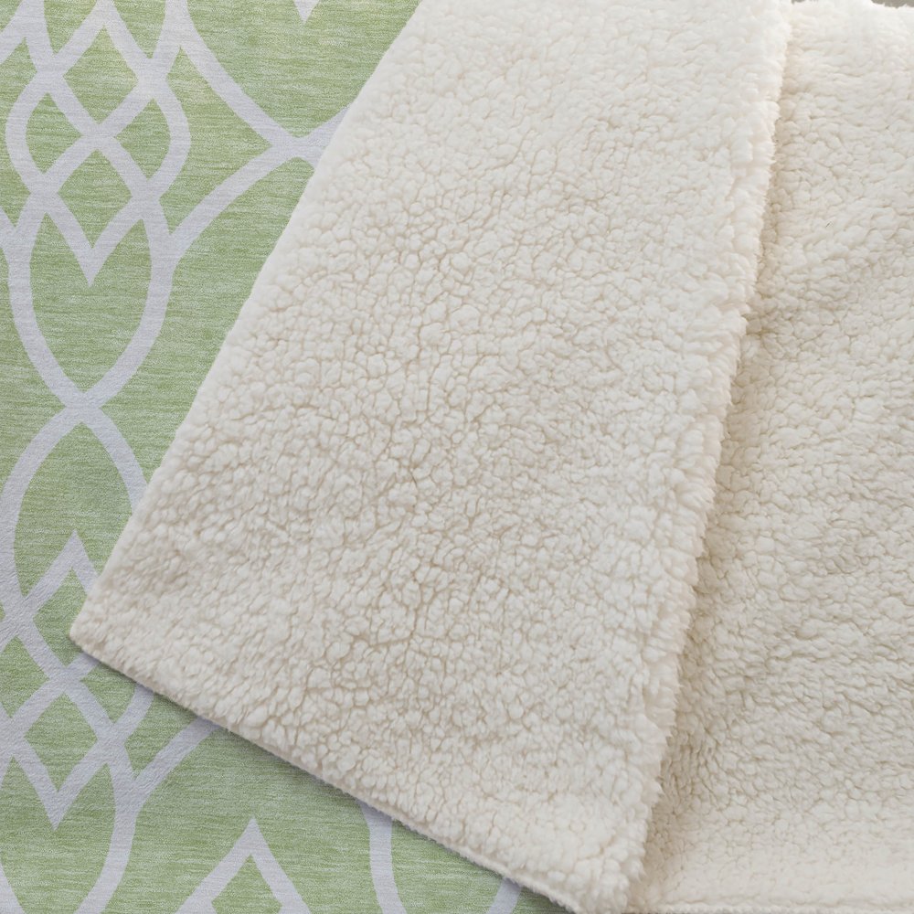 Premium Machine Washable ASB884 Aloe 50" x 70" Sherpa Throw Blanket. Picture 2