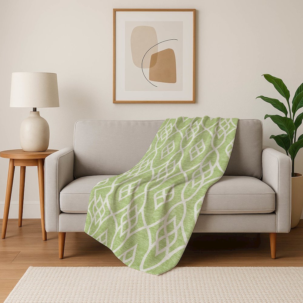 Premium Machine Washable ASB884 Aloe 50" x 70" Sherpa Throw Blanket. Picture 5