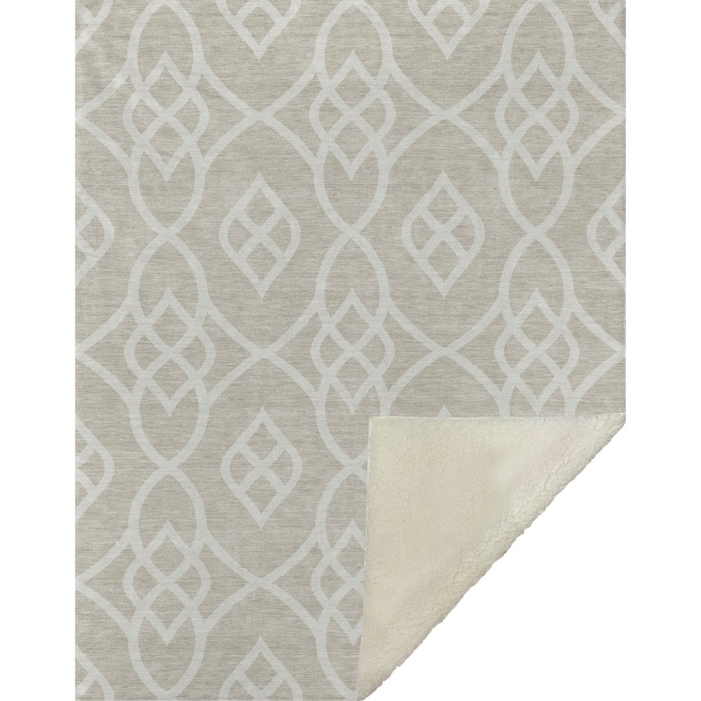 Premium Machine Washable ASB884 Beige 50" x 70" Sherpa Throw Blanket. Picture 1