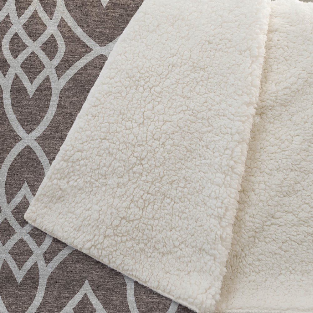 Premium Machine Washable ASB884 Chocolate 50" x 70" Sherpa Throw Blanket. Picture 2