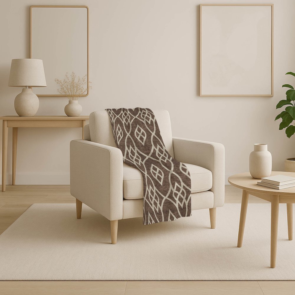 Premium Machine Washable ASB884 Chocolate 50" x 70" Sherpa Throw Blanket. Picture 4