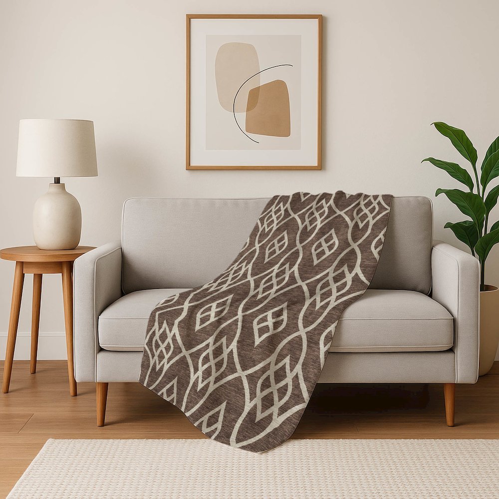 Premium Machine Washable ASB884 Chocolate 50" x 70" Sherpa Throw Blanket. Picture 5