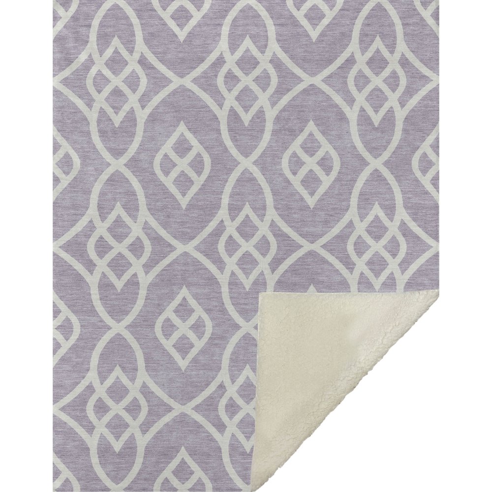 Premium Machine Washable ASB884 Lavender 50" x 70" Sherpa Throw Blanket. Picture 1